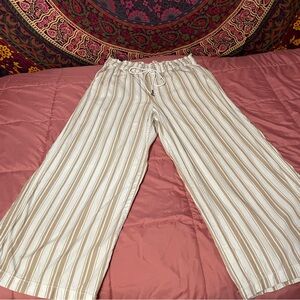Women LOFT, white and tan pants, Size L, new without tags,